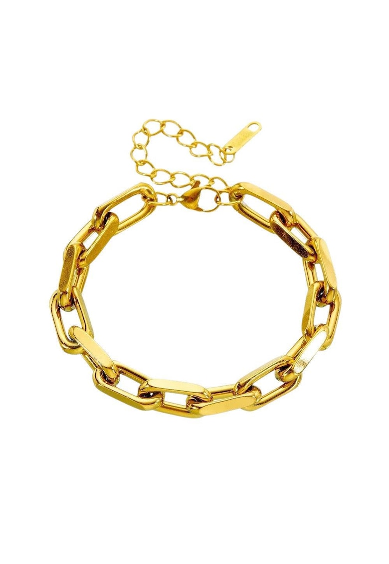 Bratara aurie - din otel inoxidabil - suflata cu aur 18k - cu zale - Emila C3