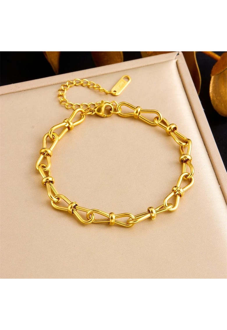 Bratara aurie - din otel inoxidabil - suflata cu aur 18k - cu zale imbinate - Eminda C3 Bratara aurie - din otel inoxidabil - suflata cu aur 18k - cu zale imbinate - Eminda C3