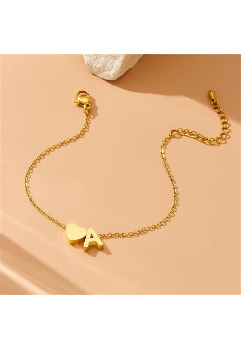 Bratara aurie - din otel inoxidabil - suflata cu aur 18k - cu litera A - Ernesta C3