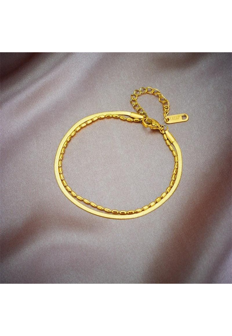 Bratara aurie - din otel inoxidabil - suflata cu aur 18k - in 2 straturi - Esmeralda C3