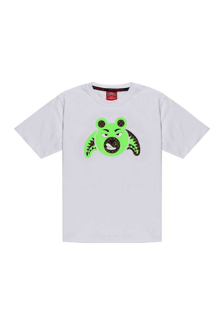 Tricou din bumbac cu imprimeu grafic - Alb