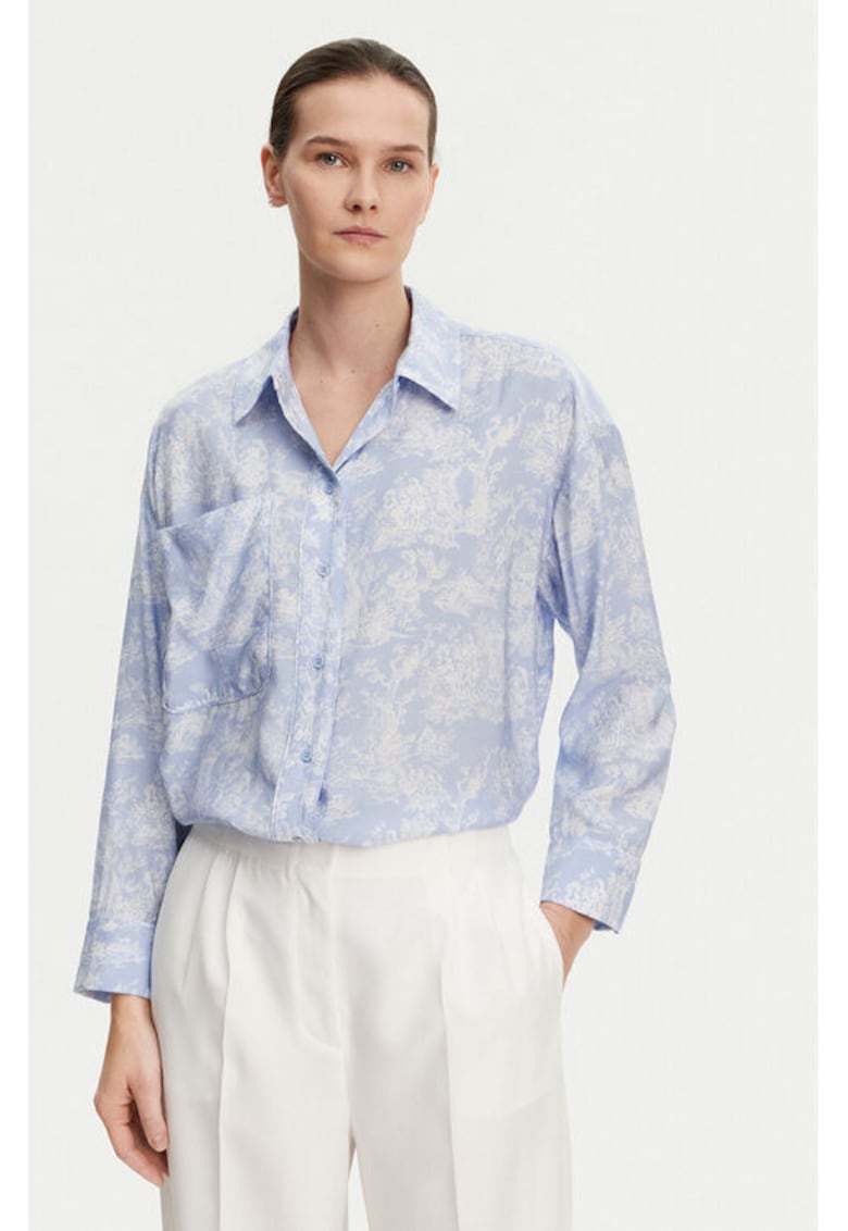 Camasa dama - 304892813 - Viscoza - Albastru - Albastru