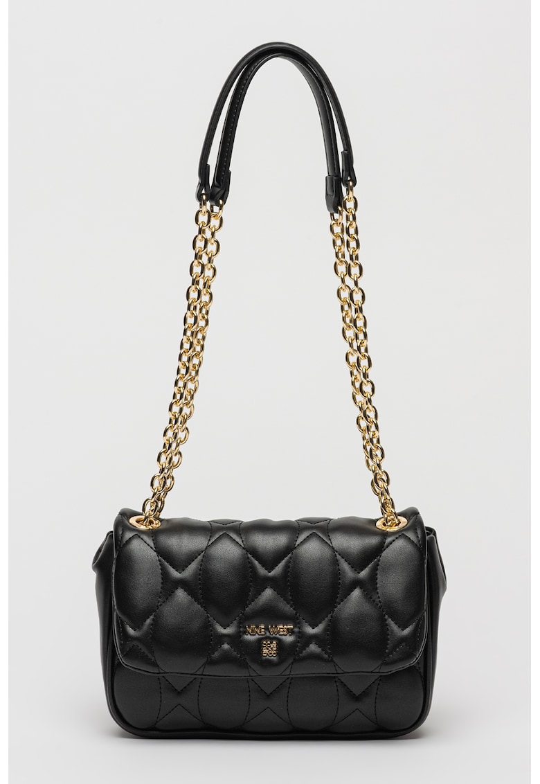 Geanta crossbody cu bareta din lant si clapa