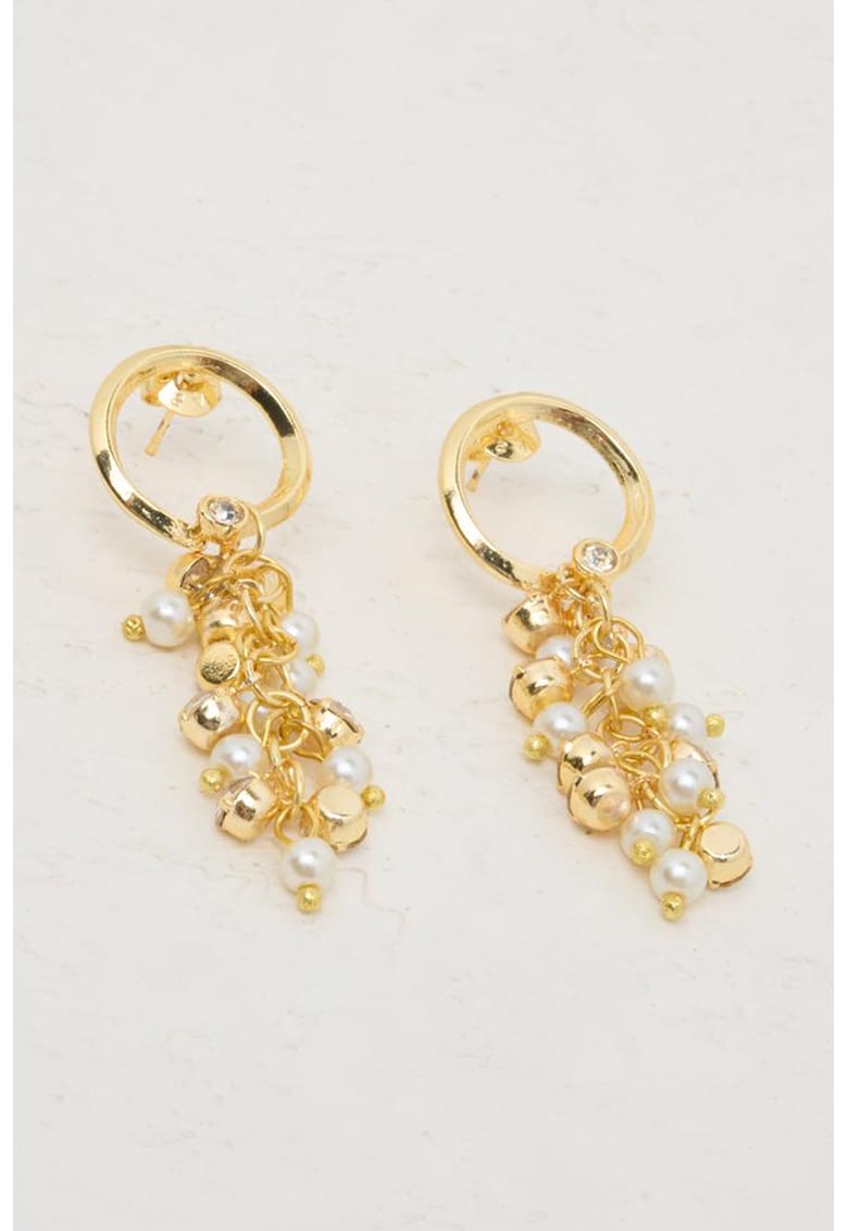 Cercei decorati cu perle sintetice