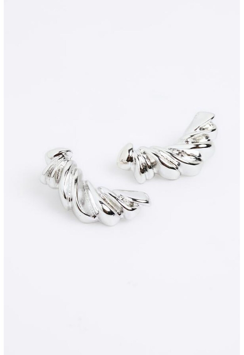 Cercei abstracti cu tija - Argintiu