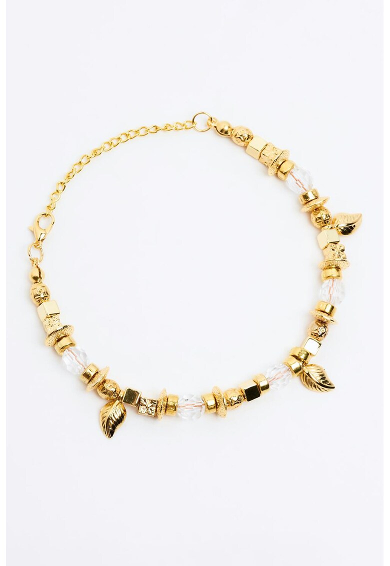 Bratara cu margele pentru glezna - Auriu