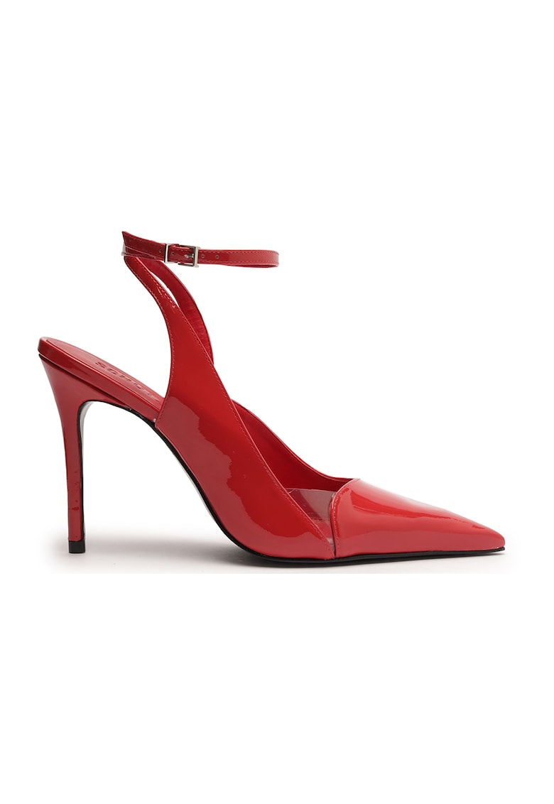 Pantofi din piele cu toc stiletto Bari - Rosu