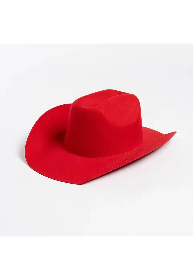 Palarie Fedora - rosie - din lana - stil cowboy - reglabila - Hedley Palarie Fedora - rosie - din lana - stil cowboy - reglabila - Hedley