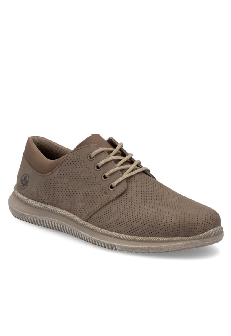 Pantofi bărbați din piele perforată Rieker maro nisip 10405-25