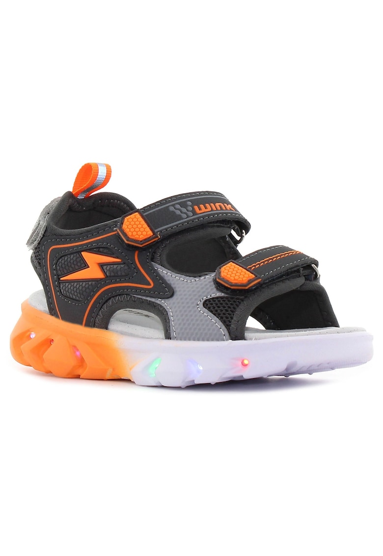 Sandale pentru copii - Zzap gri închis intermitent Mărime: