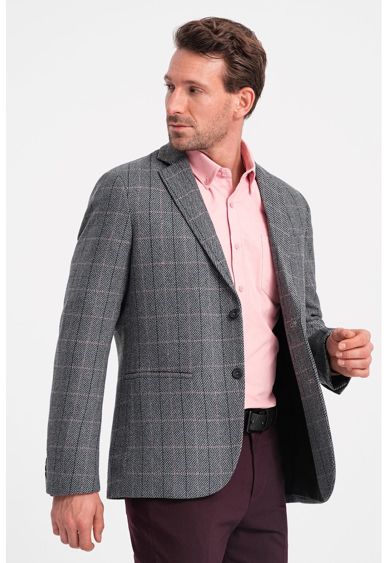 Sacou cu model in carouri si nasturi