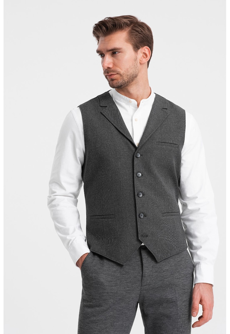 Vesta slim fit cu nasturi