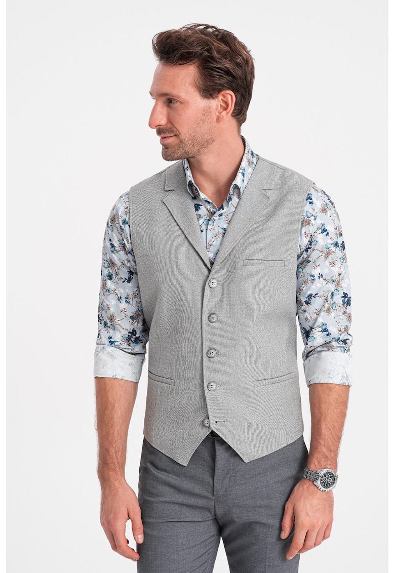 Vesta slim fit cu nasturi