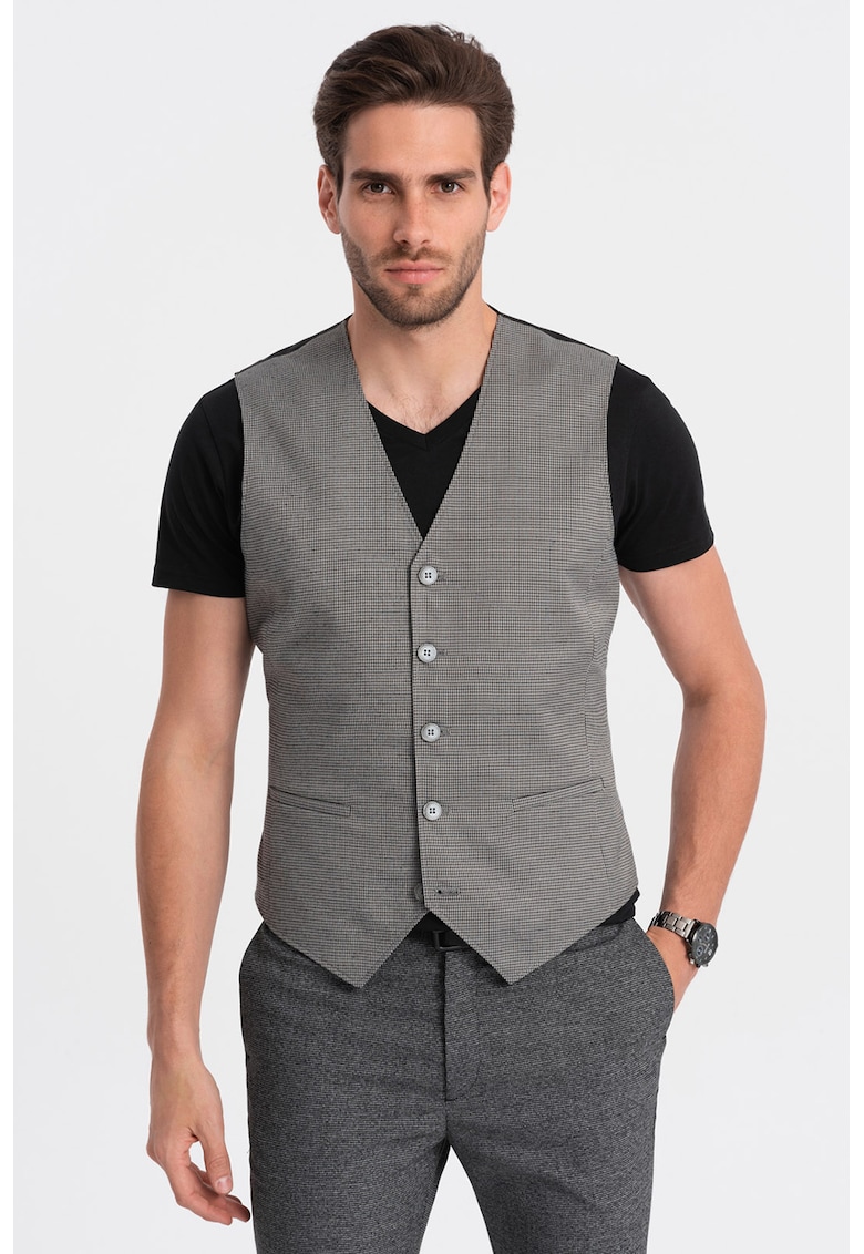 Vesta slim fit cu nasturi