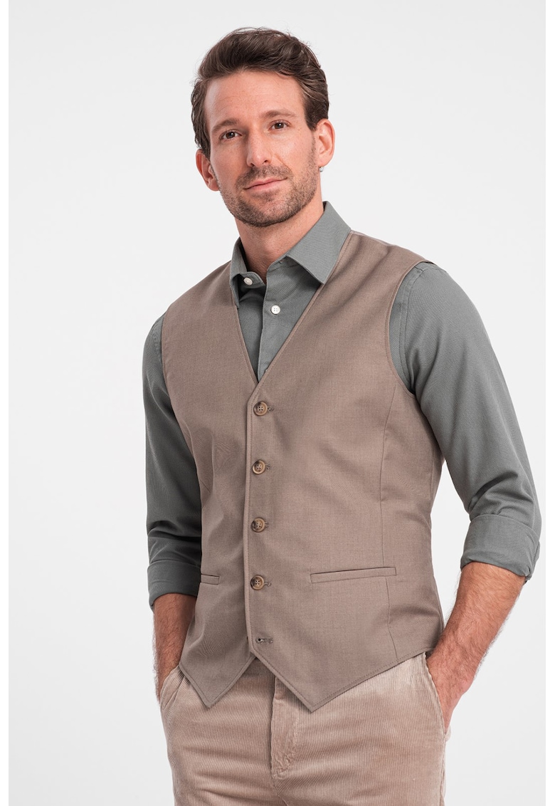 Vesta slim fit cu nasturi