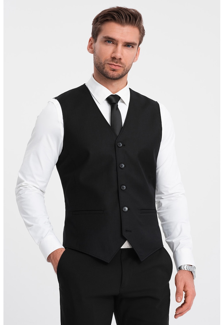 Vesta slim fit cu nasturi