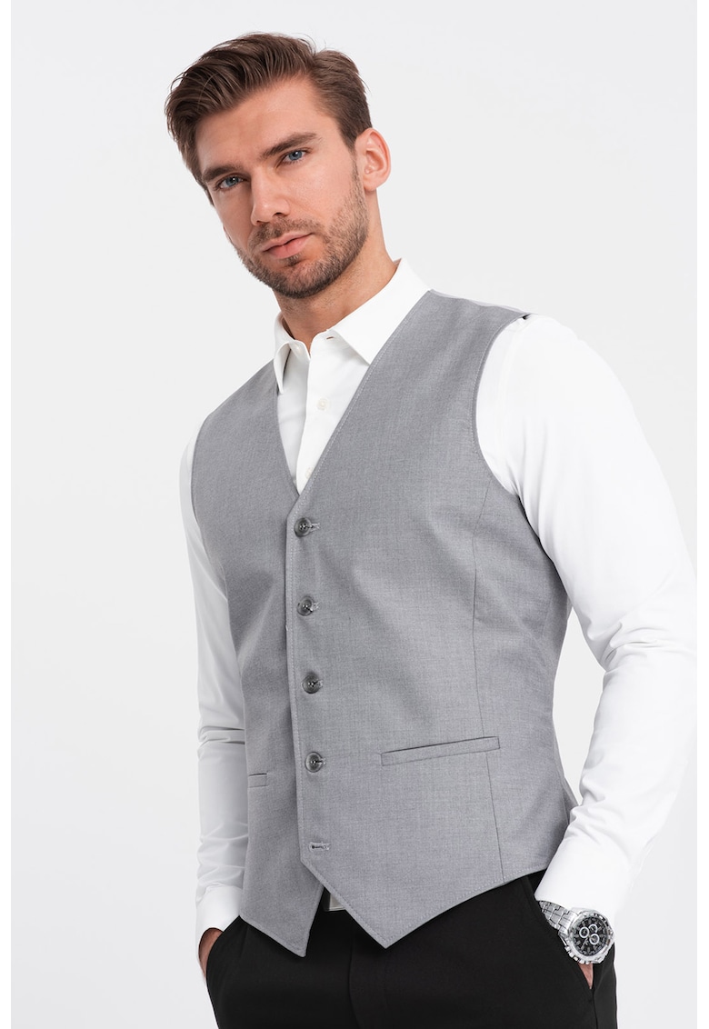 Vesta slim fit cu nasturi