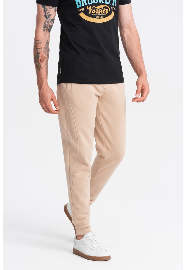 Pantaloni de trening din bumbac cu buzunare laterale