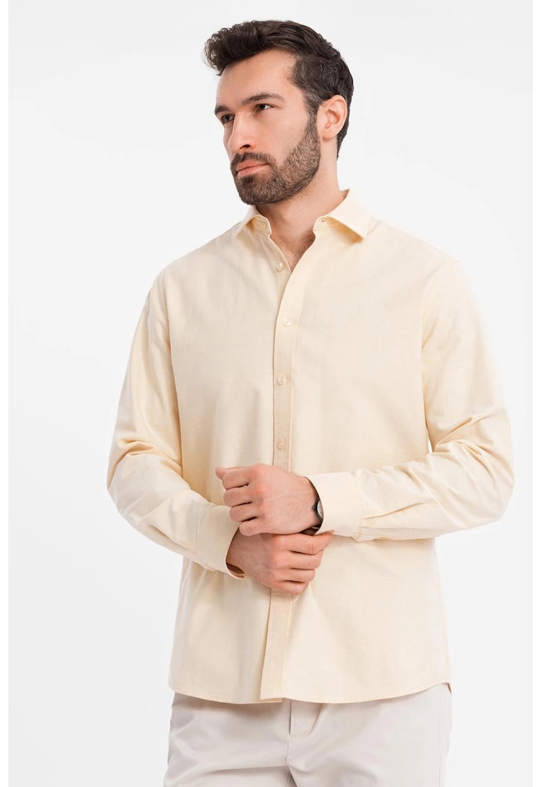 Camasa din bumbac cu model uni