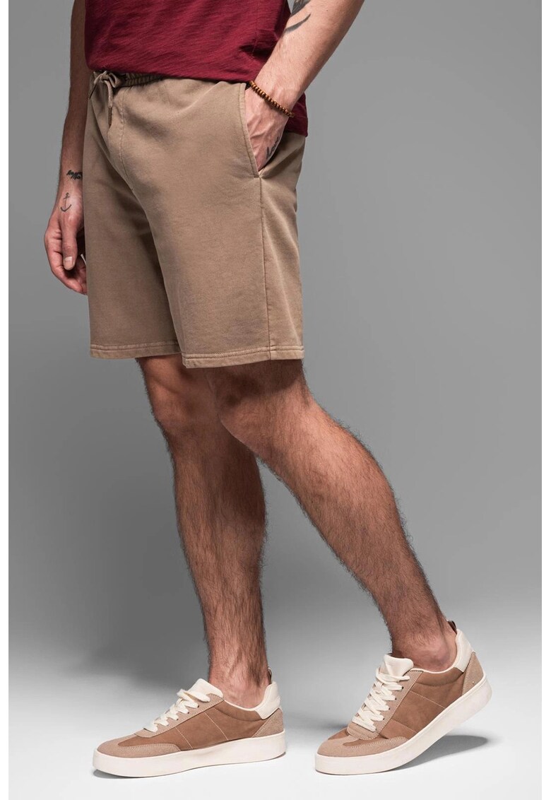 Pantaloni scurti din amestec de bumbac cu buzunare laterale