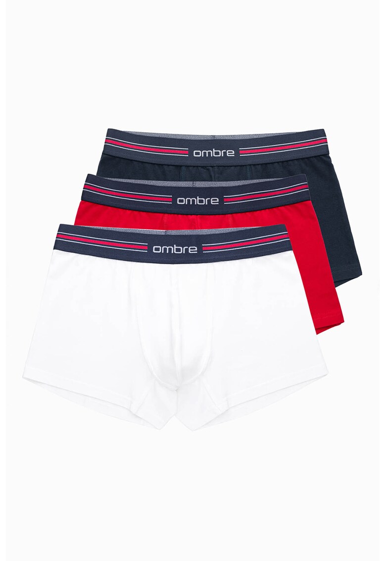 Set de boxeri - 3 perechi - Rosu/Alb/Bleumarin