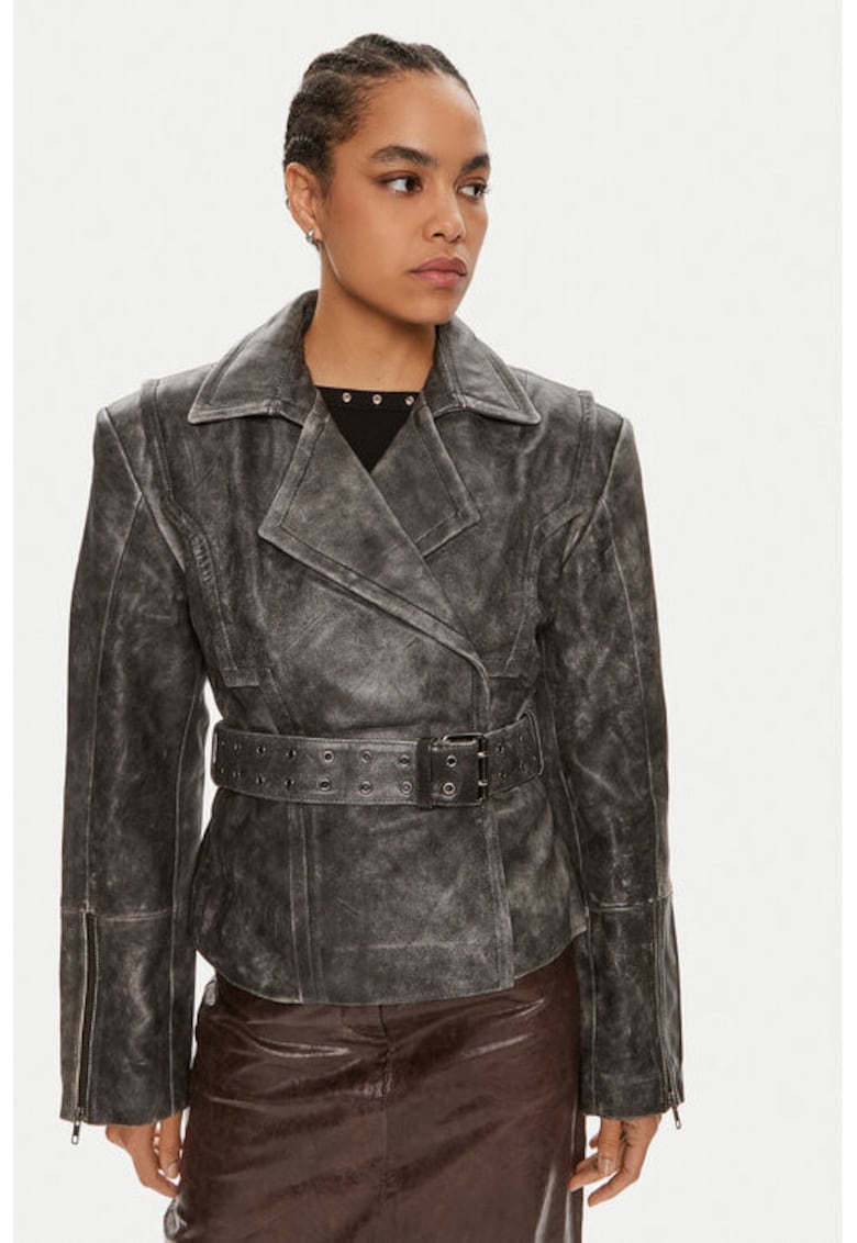 Geaca dama - 304354380 - Piele naturala - Gri Geaca dama - 304354380 - Piele naturala - Gri