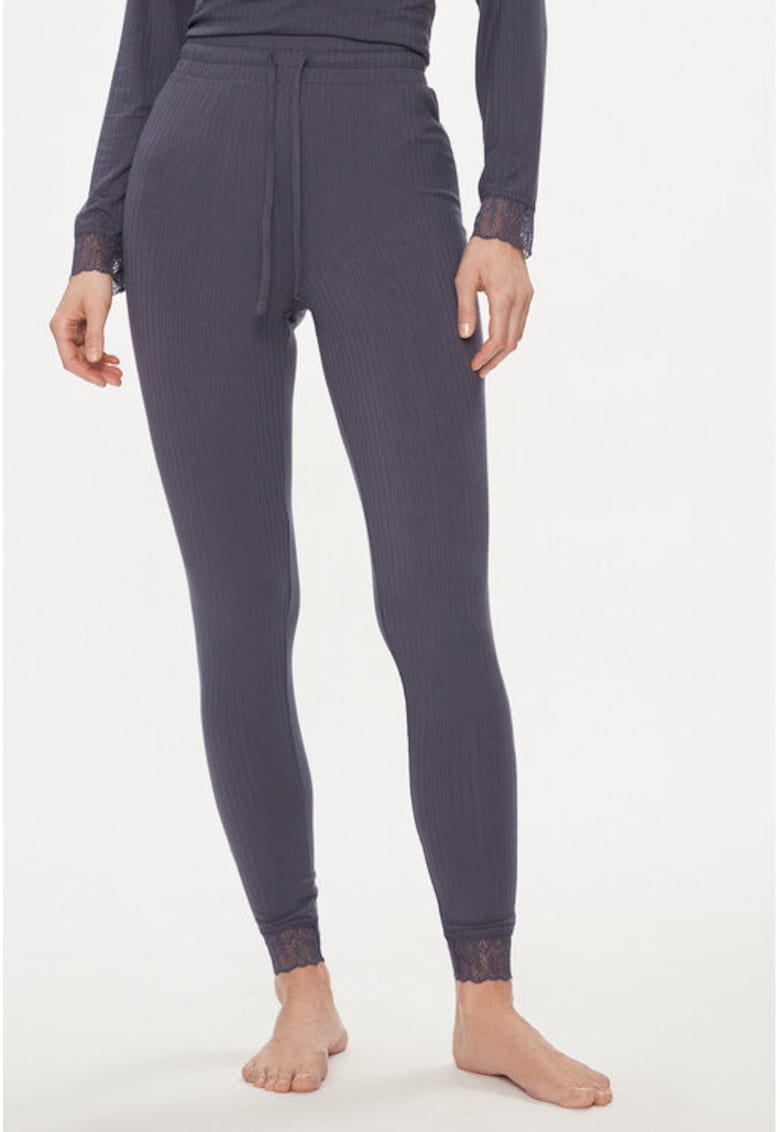 Pantaloni de pijama dama - 303817381 - Viscoza - Albastru Pantaloni de pijama dama - 303817381 - Viscoza - Albastru