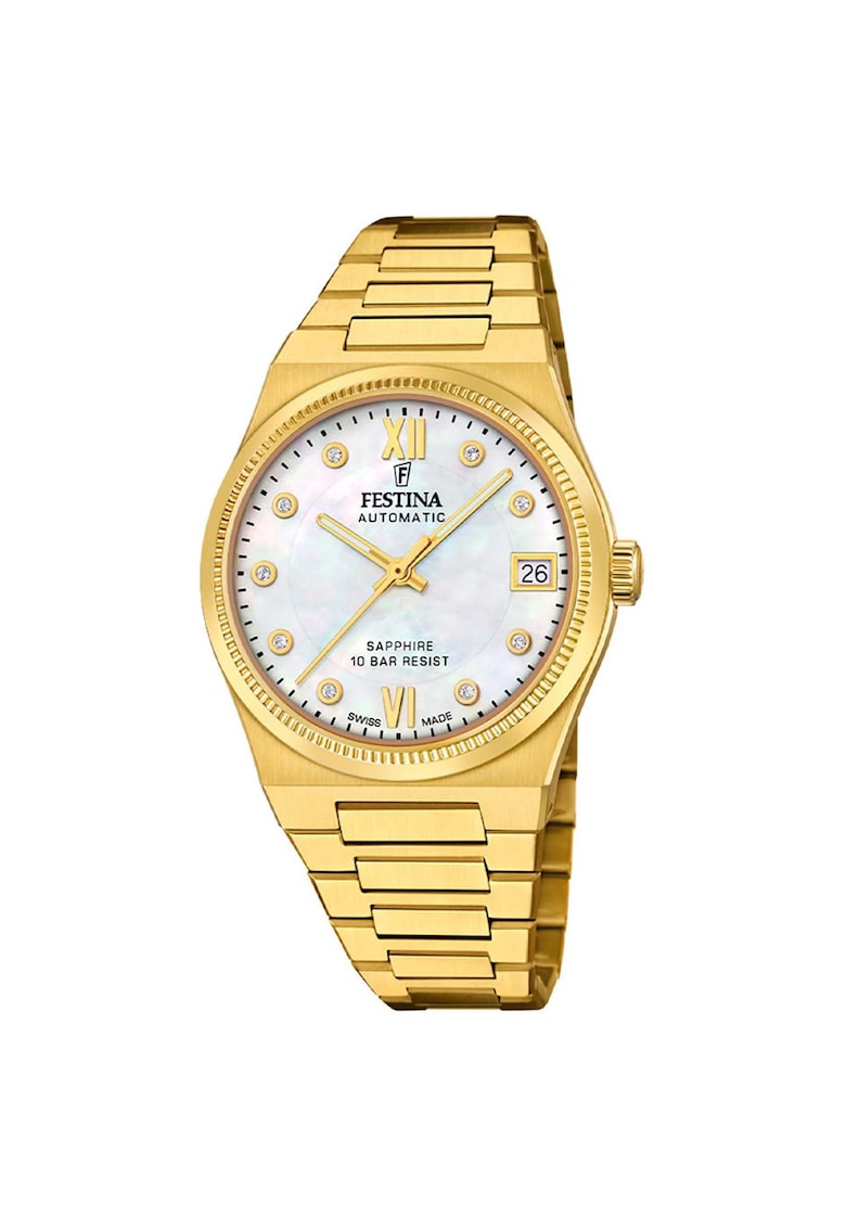 Ceas dama F20033-1 - otel inoxidabil - 35mm - rezistent la apa 100m - auriu