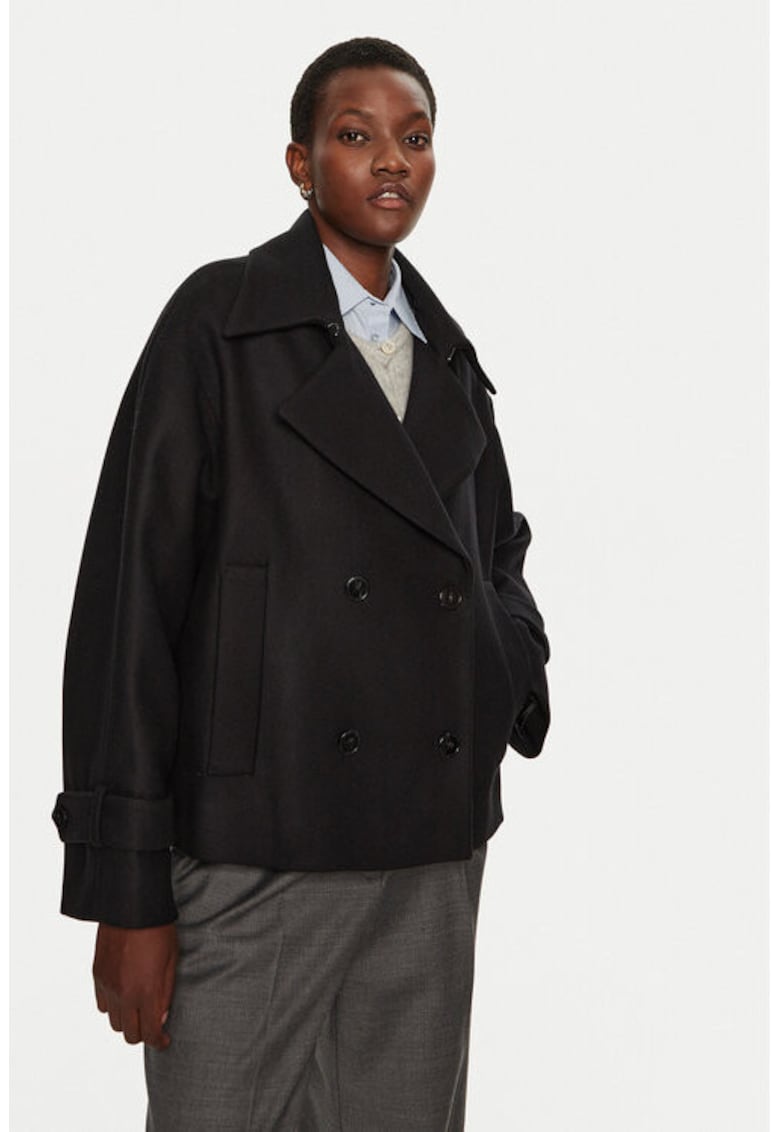 Palton dama -  304213403 - Lana/Poliamida - Negru