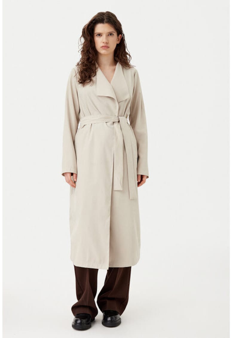 Trench dama - 304903038 - Poliester reciclat - Bej - Bej