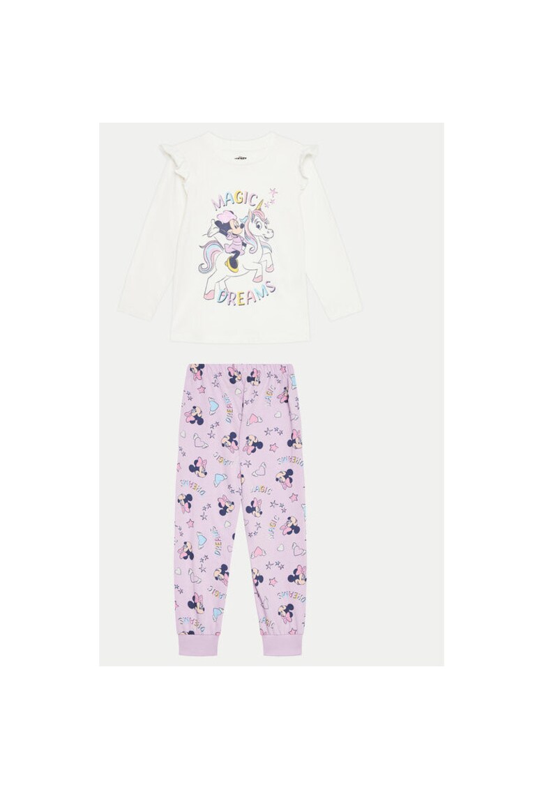Pijama fete - 304547850 - Bumbac organic - Alb - Alb