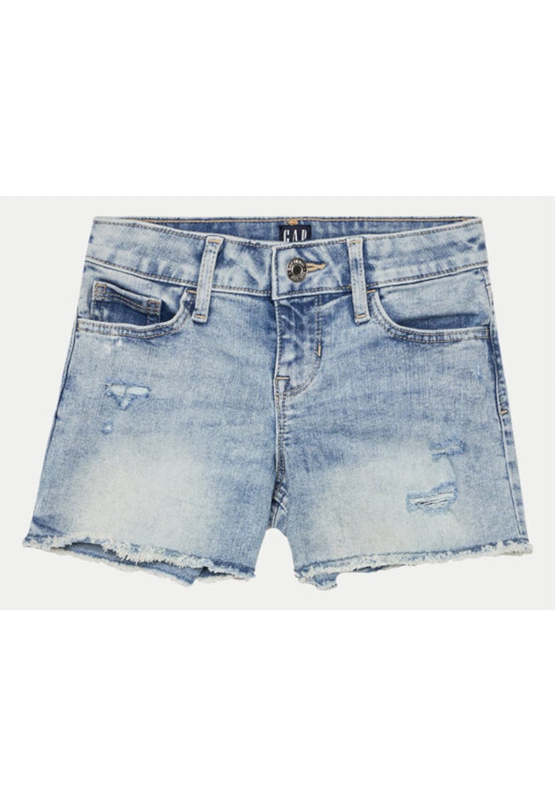 Pantaloni scurti fete - 304145483 - Bumbac/Poliester - Albastru - Albastru