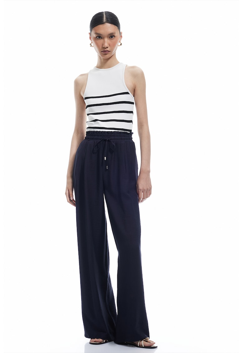 Pantaloni cu talie inalta si snur Pantaloni cu talie inalta si snur