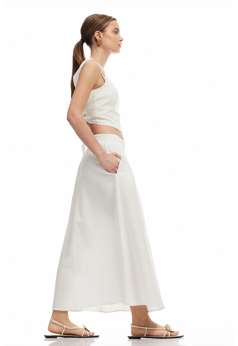 Fusta maxi evazata cu buzunare laterale