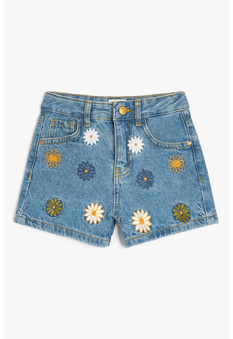 Blugi scurti cu broderii florale