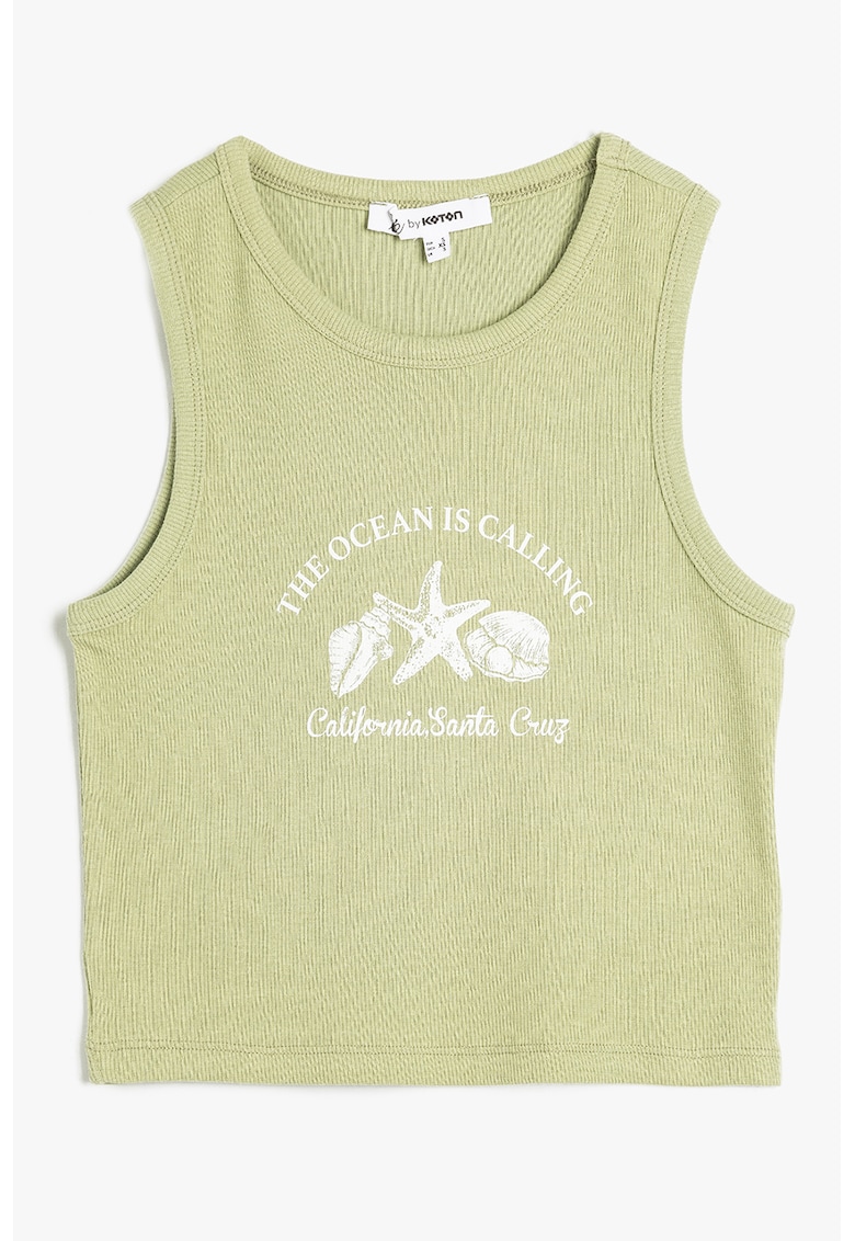 Top slim fit - Alb/Verde pal