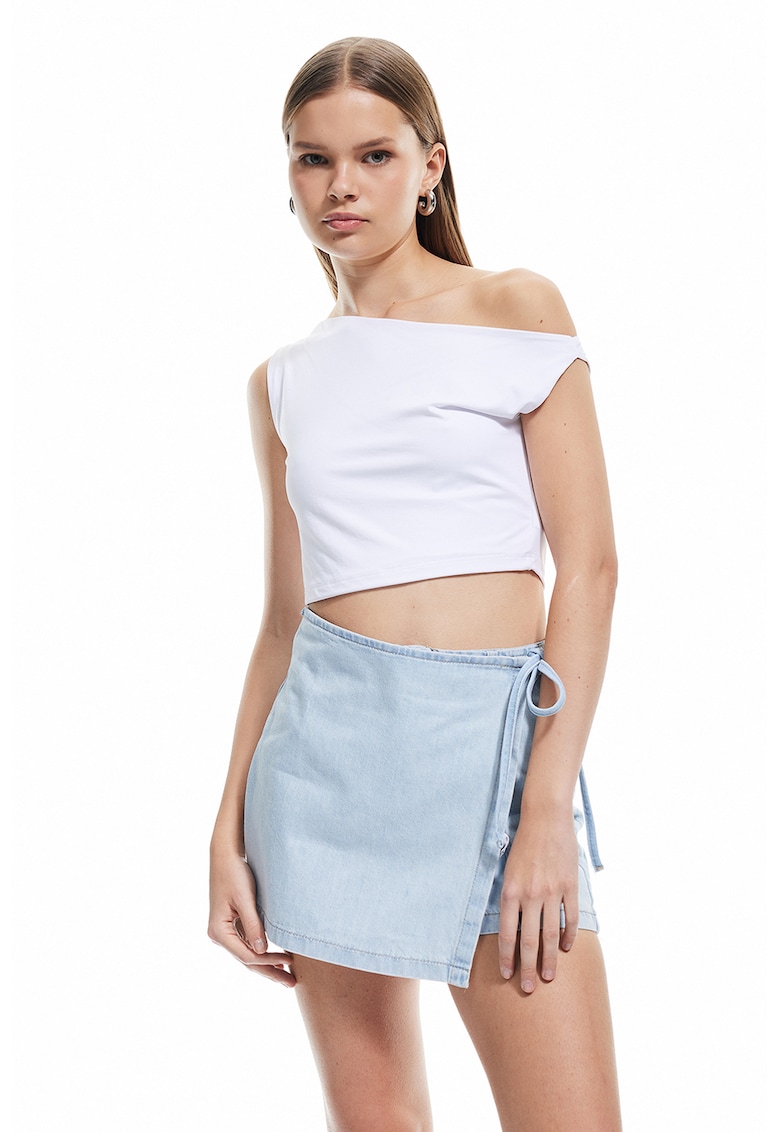 Fusta-pantalon din denim