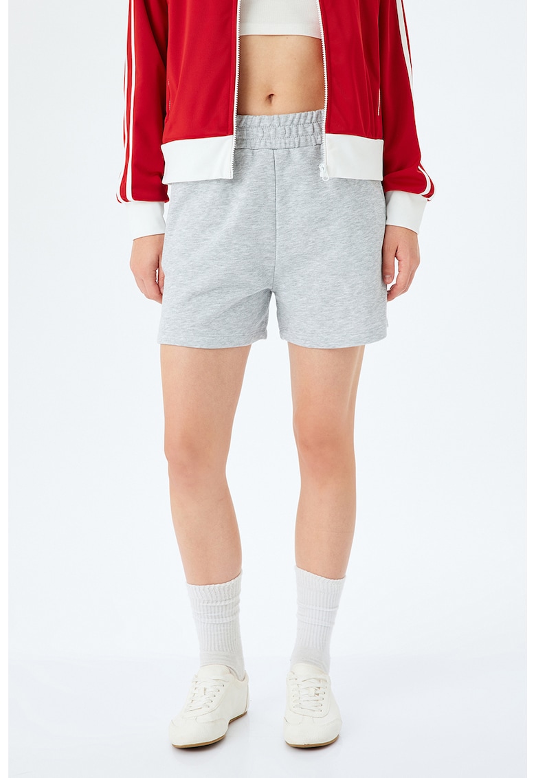 Pantaloni scurti din amestec de bumbac cu buzunare laterale Pantaloni scurti din amestec de bumbac cu buzunare laterale