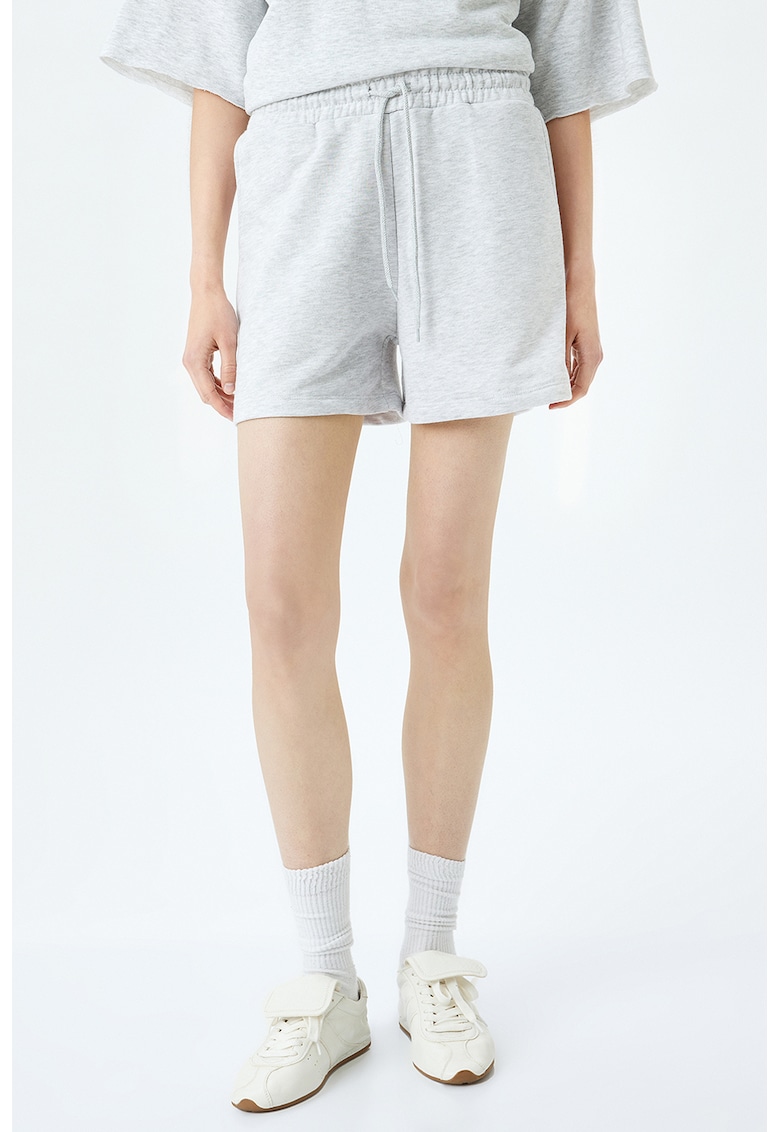 Pantaloni scurti din amestec de bumbac cu buzunare laterale Pantaloni scurti din amestec de bumbac cu buzunare laterale