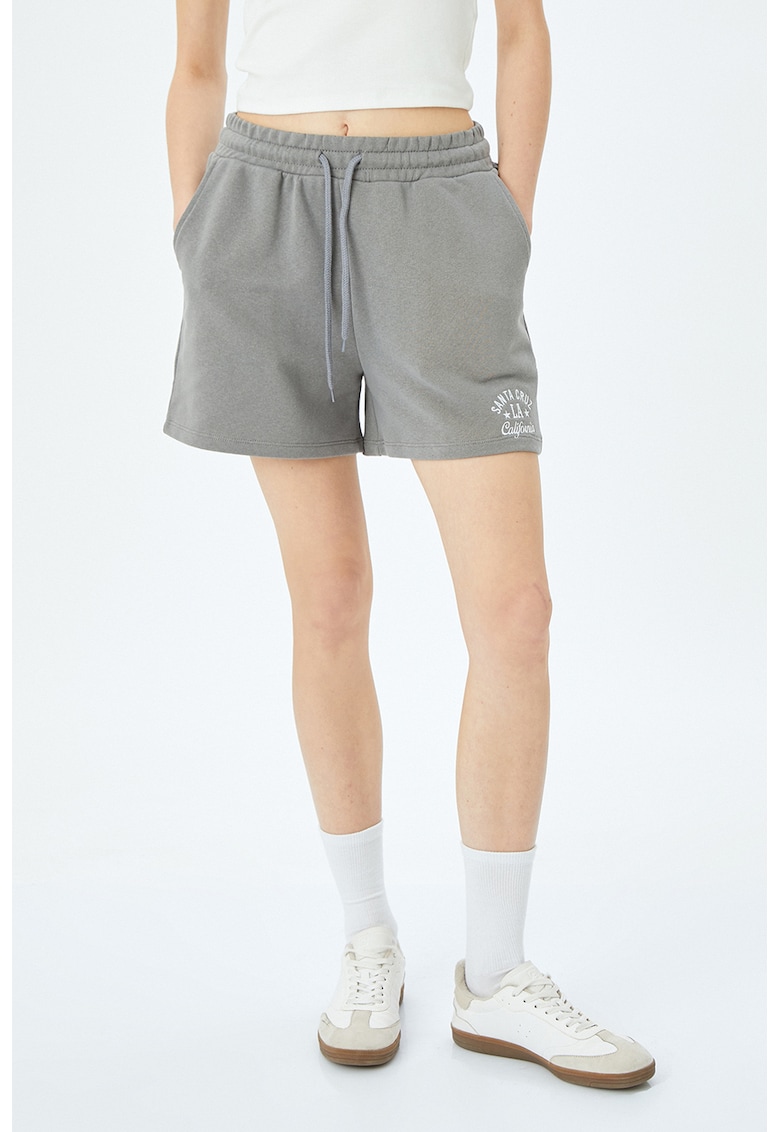 Pantaloni scurti din amestec de bumbac cu buzunare laterale Pantaloni scurti din amestec de bumbac cu buzunare laterale