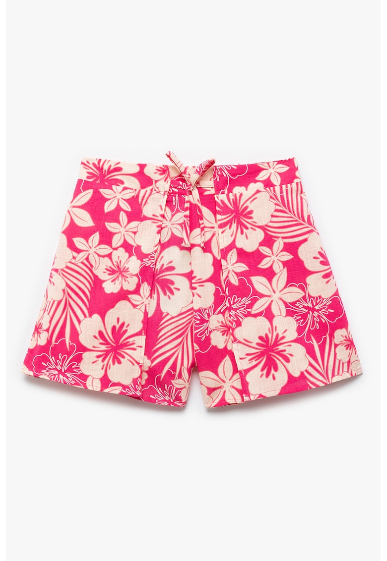 Pantaloni scurti de bumbac cu model floral