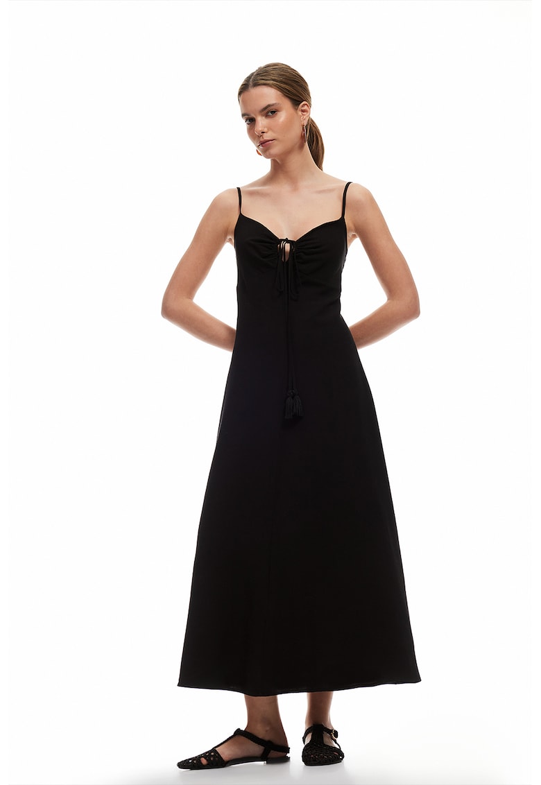 Rochie evazata din amestec de in