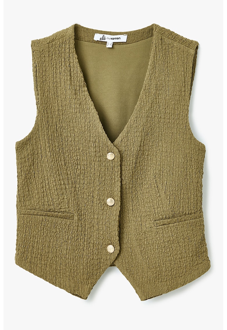 Vesta cu decolteu in V si nasturi