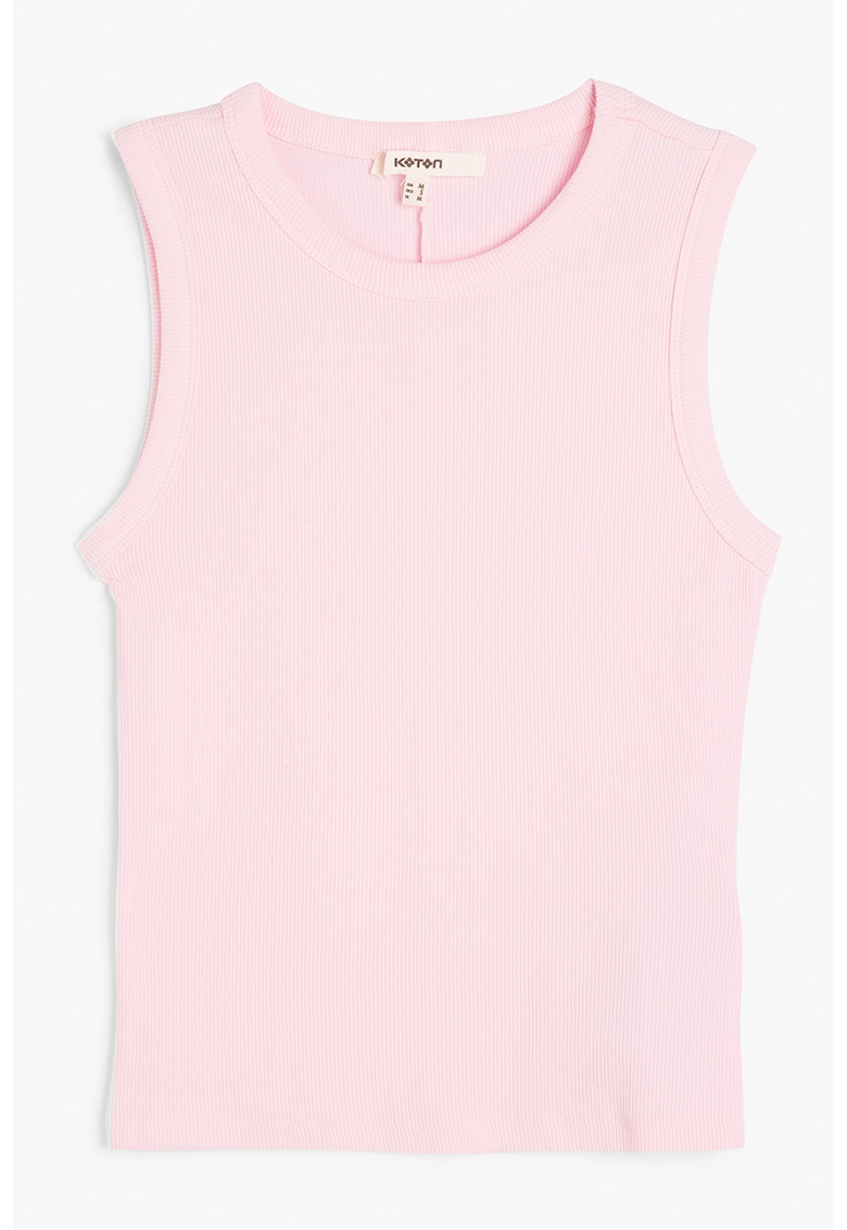 Top cu decolteu la baza gatului si aspect striat