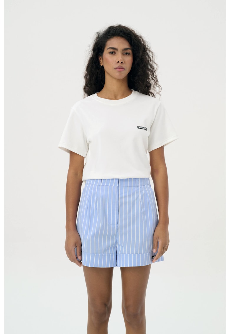 Tricou cu decolteu la baza gatului din bumbac organic Horizon - Alb