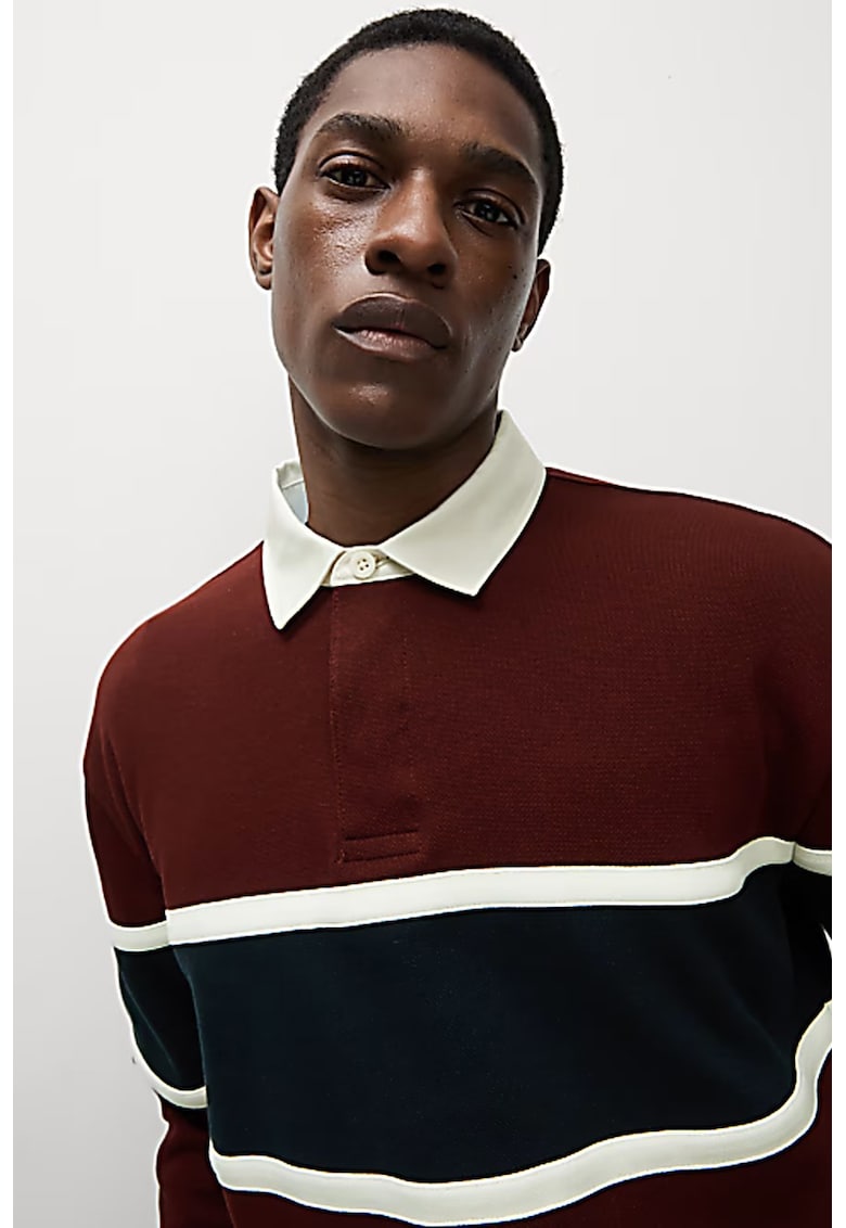 Bluza polo de trening cu model in dungi