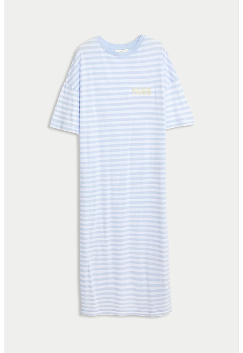 Camasa de noapte din modal si bumbac cu model in dungi