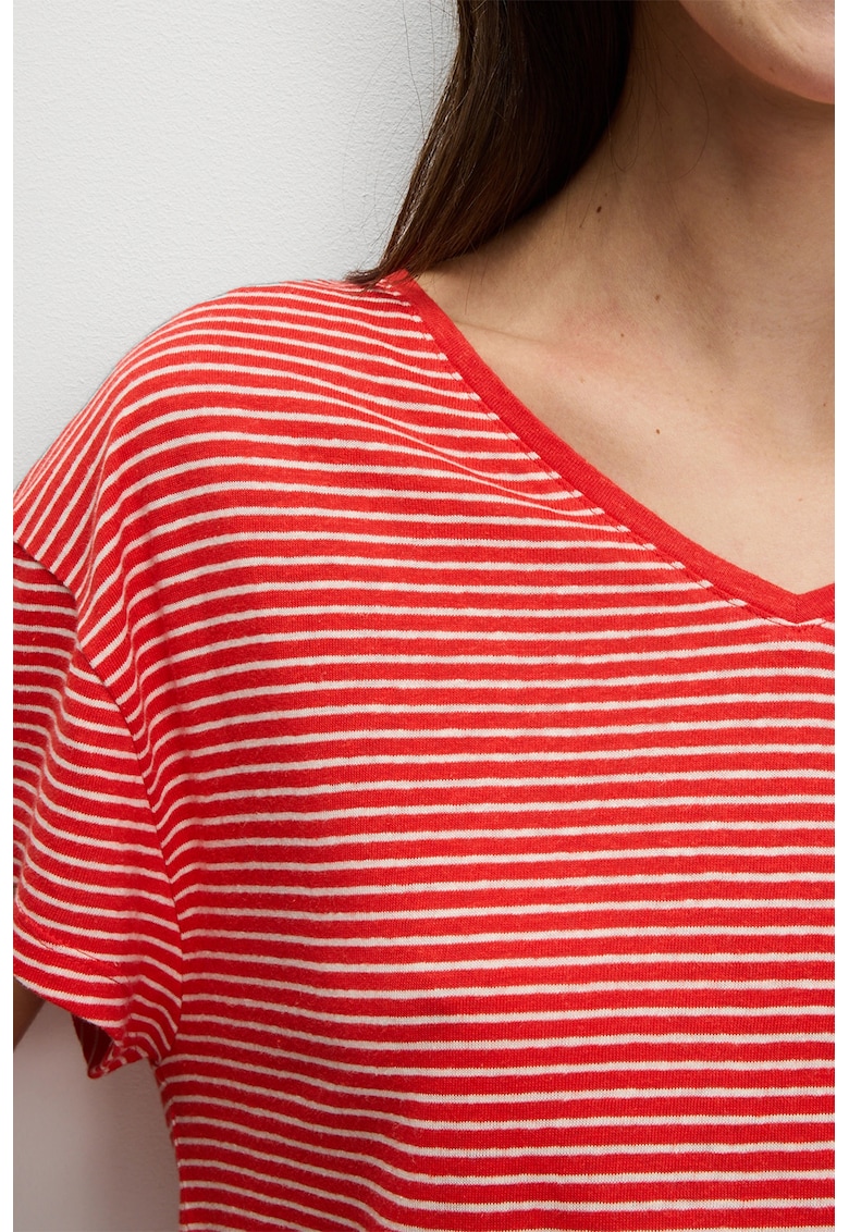 Tricou din amestec de modal cu decolteu in V