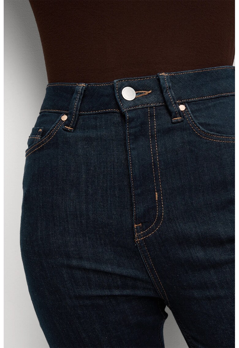 Blugi cu croiala dreapta si model cu 5 buzunare - Bleumarin