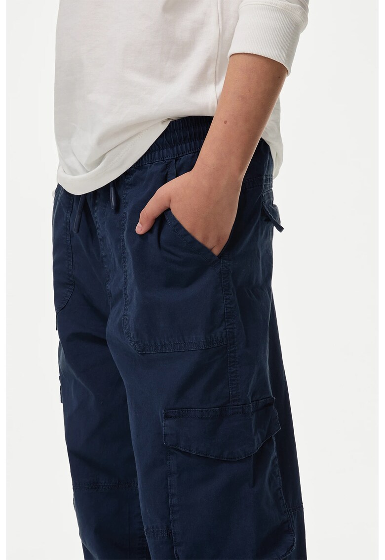 Pantaloni cargo cu snur - Bleumarin